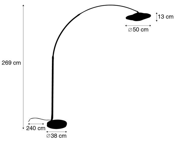 Lampă de podea modernă arc alb cu abajur oriental cu bambus 50 cm - XXL Rina