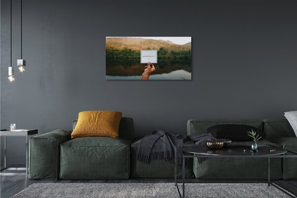 Tablouri canvas Panorama mână litere