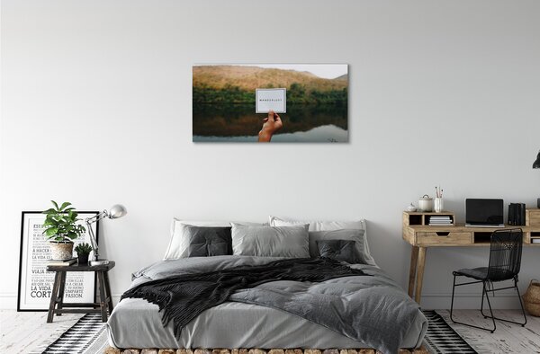 Tablouri canvas Panorama mână litere