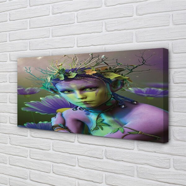 Tablouri canvas Elf femeie flori
