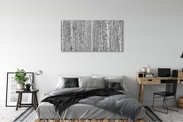 Tablouri canvas copac pădure alb-negru