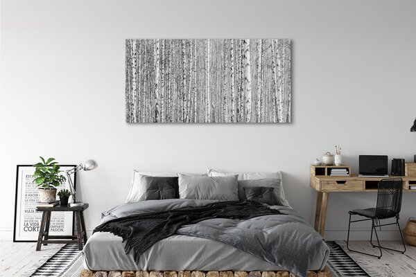 Tablouri canvas copac pădure alb-negru