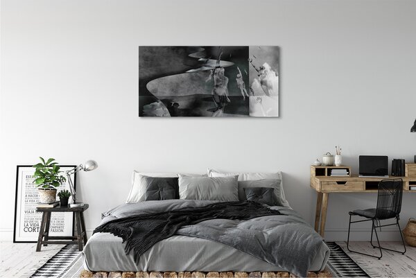 Tablouri canvas Cerul negru și oamenii albi