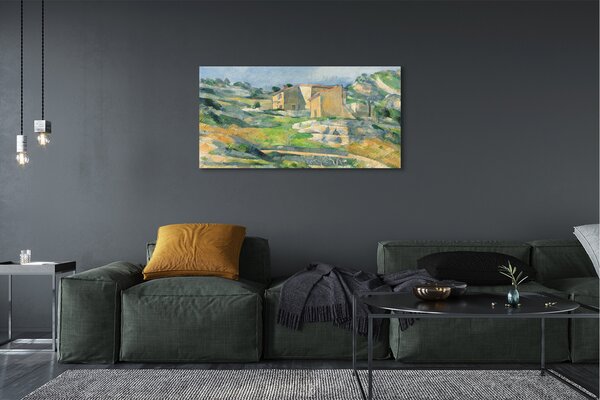 Tablouri canvas Arta pictat casa de pe deal