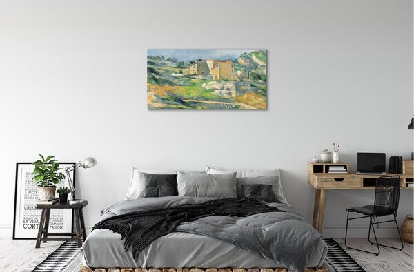 Tablouri canvas Arta pictat casa de pe deal