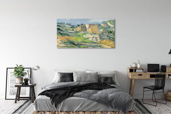 Tablouri canvas Arta pictat casa de pe deal