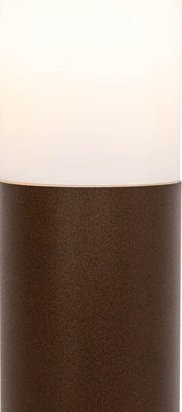 Stâlp de exterior ruginiu maro cu opal 45 cm IP44 - Rox