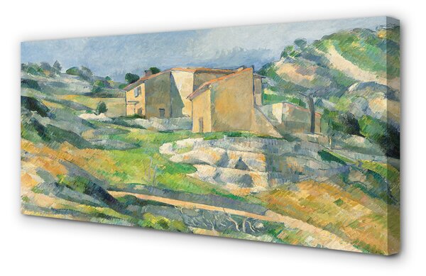 Tablouri canvas Arta pictat casa de pe deal