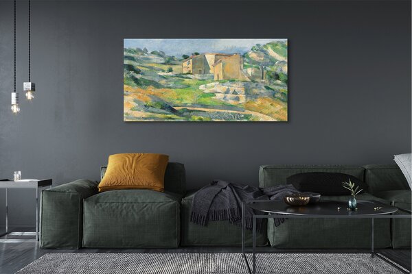 Tablouri canvas Arta pictat casa de pe deal
