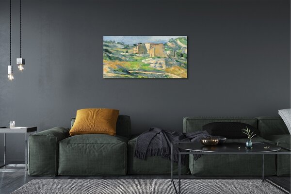 Tablouri canvas Arta pictat casa de pe deal