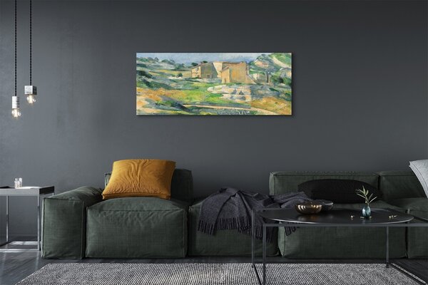 Tablouri canvas Arta pictat casa de pe deal