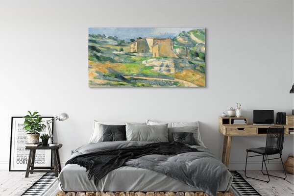 Tablouri canvas Arta pictat casa de pe deal