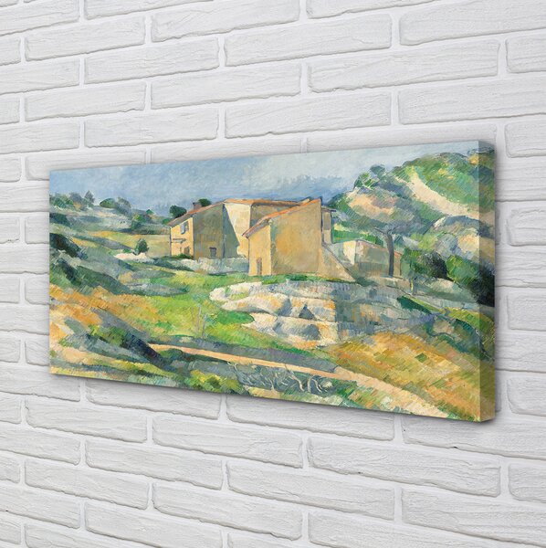 Tablouri canvas Arta pictat casa de pe deal