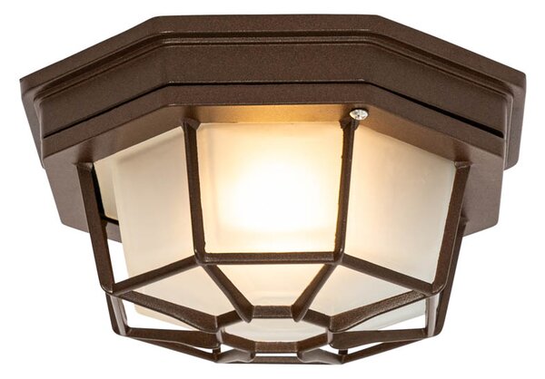 Plafonieră rustică maro ruginiu 21,3 cm IP44 - Bri