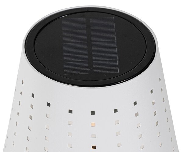 Set de 2 lămpi de masă albe incluzând LED cu 3 trepte de reglare a intensității luminii, reîncărcabile și solare - Ferre
