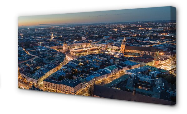Tablouri canvas panorama Cracovia noapte