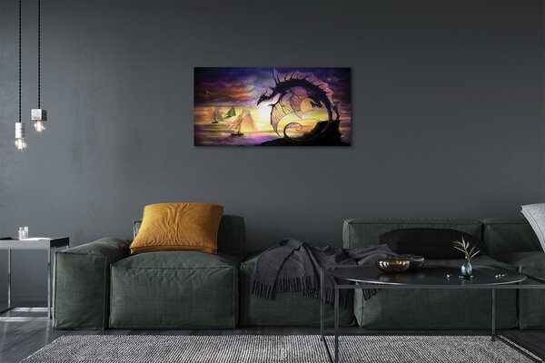 Tablouri canvas Dragon ambarcațiuni de mare nori