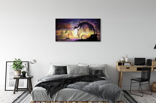 Tablouri canvas Dragon ambarcațiuni de mare nori
