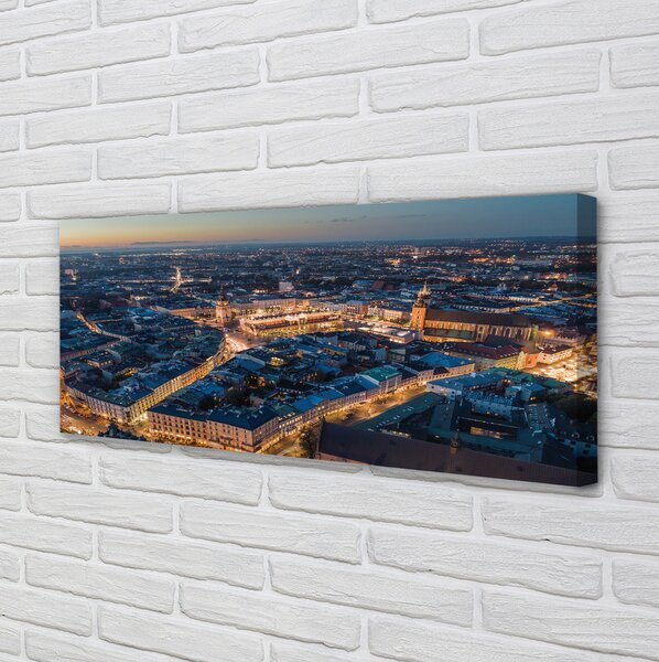 Tablouri canvas panorama Cracovia noapte