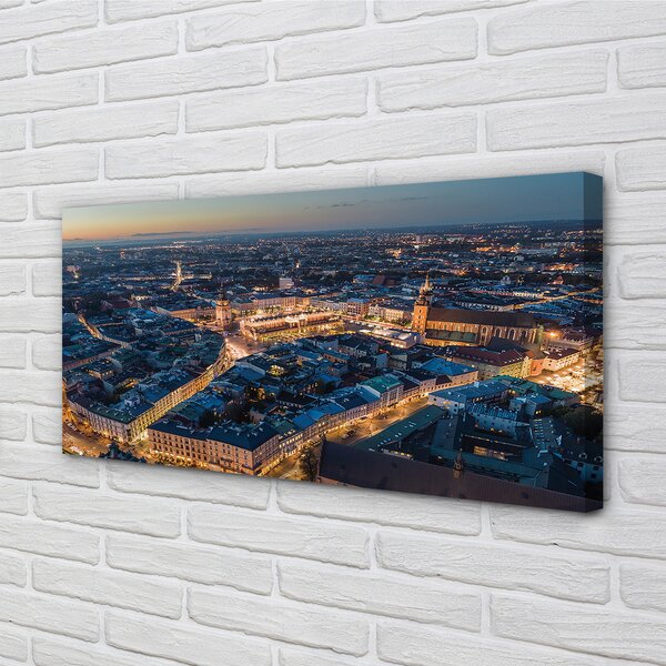 Tablouri canvas panorama Cracovia noapte