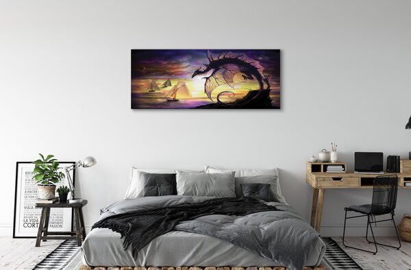 Tablouri canvas Dragon ambarcațiuni de mare nori