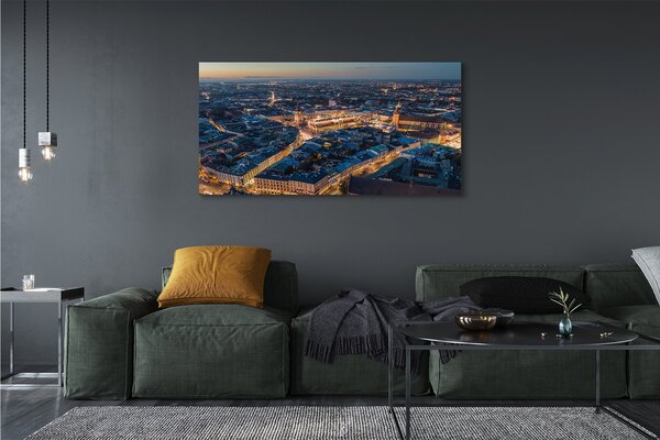 Tablouri canvas panorama Cracovia noapte