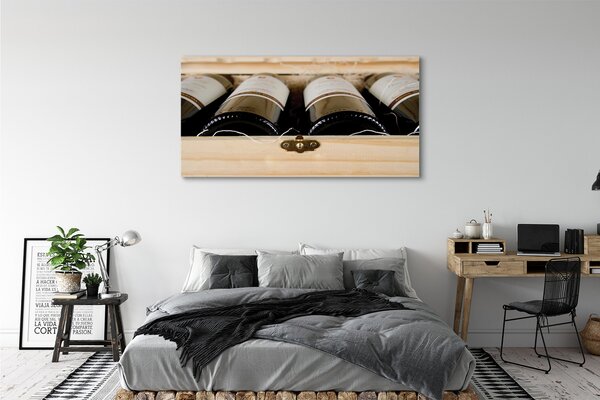 Tablouri canvas Sticle de vin într-o cutie