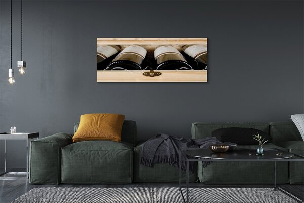 Tablouri canvas Sticle de vin într-o cutie