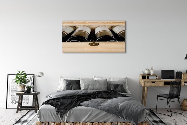 Tablouri canvas Sticle de vin într-o cutie
