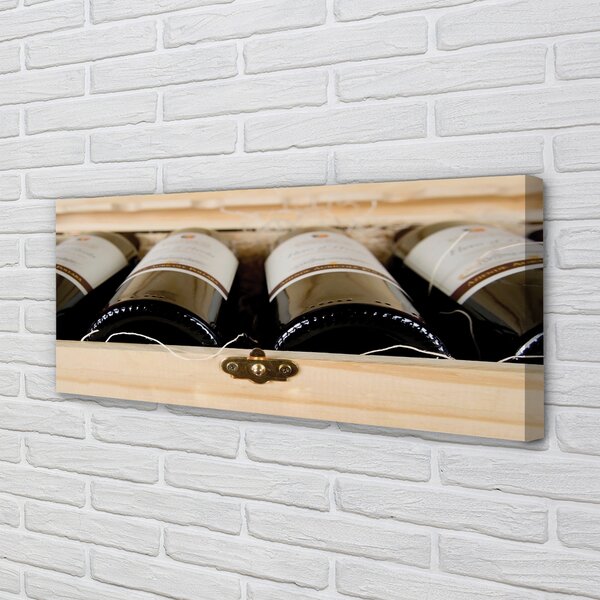 Tablouri canvas Sticle de vin într-o cutie
