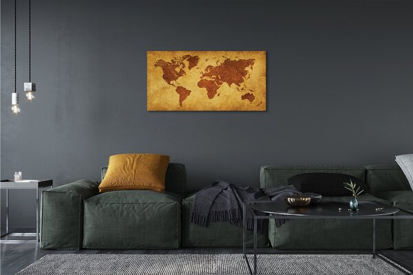 Tablouri canvas Vechea hartă maro
