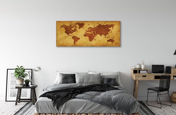 Tablouri canvas Vechea hartă maro