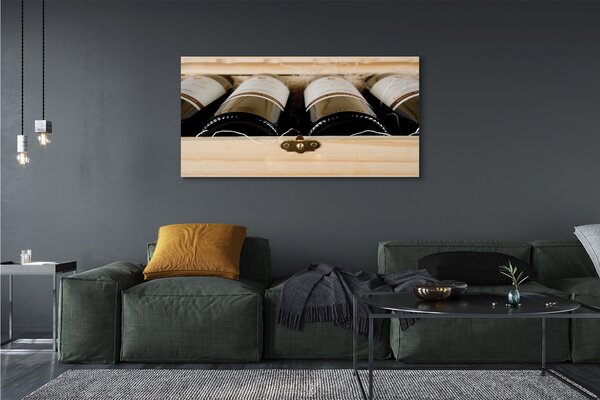 Tablouri canvas Sticle de vin într-o cutie