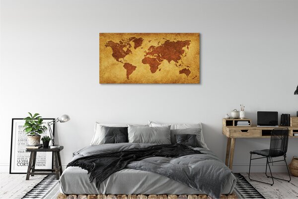 Tablouri canvas Vechea hartă maro