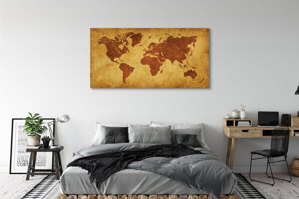 Tablouri canvas Vechea hartă maro