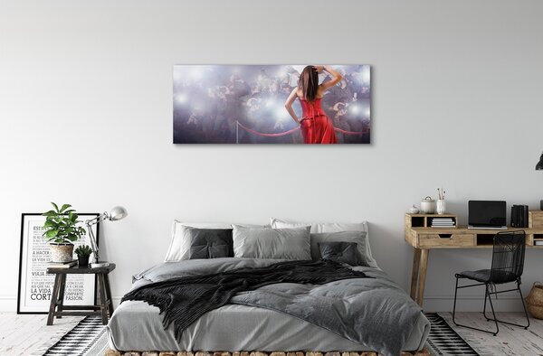 Tablouri canvas Femeie oameni rochie rosie