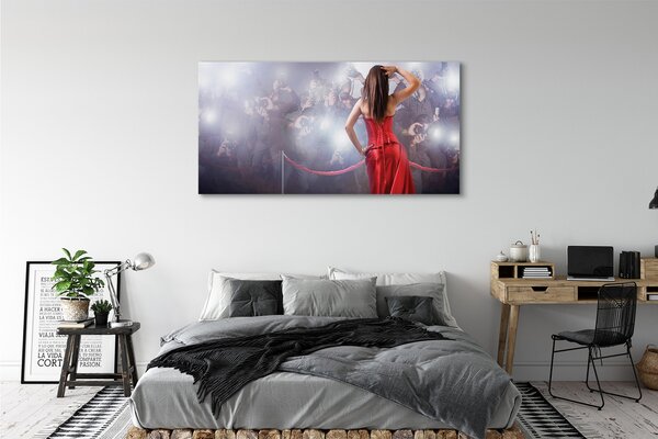 Tablouri canvas Femeie oameni rochie rosie