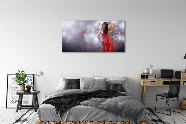 Tablouri canvas Femeie oameni rochie rosie
