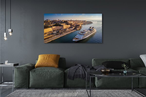 Tablouri canvas Cerul navă de mare oraș
