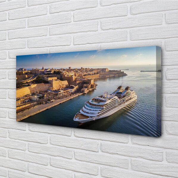Tablouri canvas Cerul navă de mare oraș