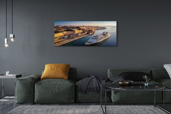 Tablouri canvas Cerul navă de mare oraș