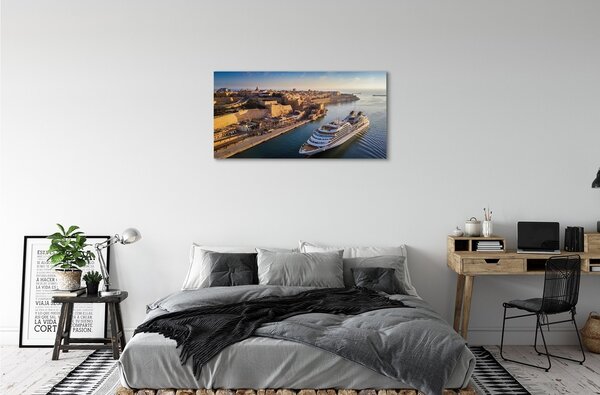 Tablouri canvas Cerul navă de mare oraș