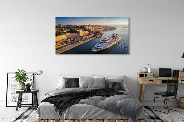 Tablouri canvas Cerul navă de mare oraș