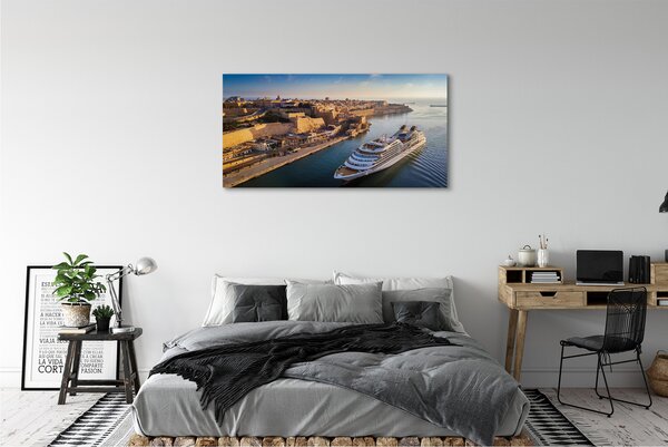 Tablouri canvas Cerul navă de mare oraș