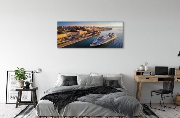 Tablouri canvas Cerul navă de mare oraș
