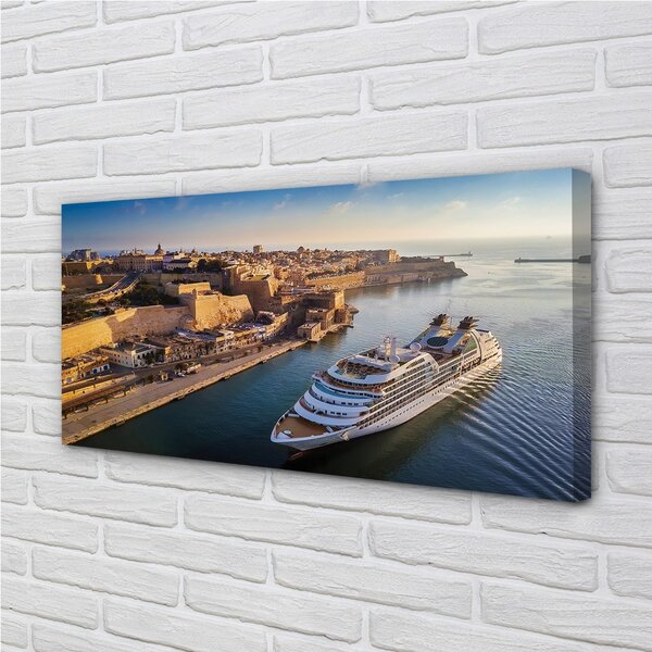 Tablouri canvas Cerul navă de mare oraș