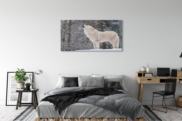 Tablouri canvas pădure de iarnă Wolf