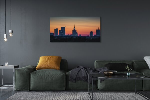 Tablouri canvas Sunset Panorama de la Varșovia