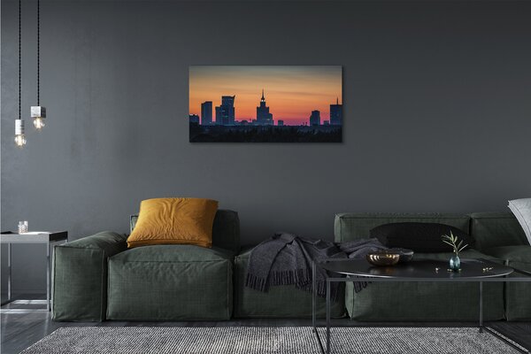 Tablouri canvas Sunset Panorama de la Varșovia