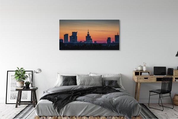 Tablouri canvas Sunset Panorama de la Varșovia
